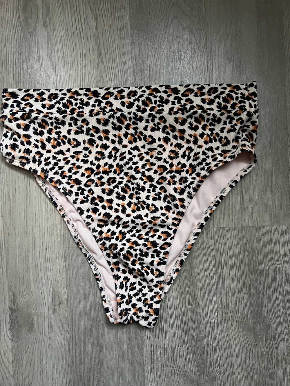 Xhilaration Leopard Print High-Waist High Cut Leg Bikini Bottoms